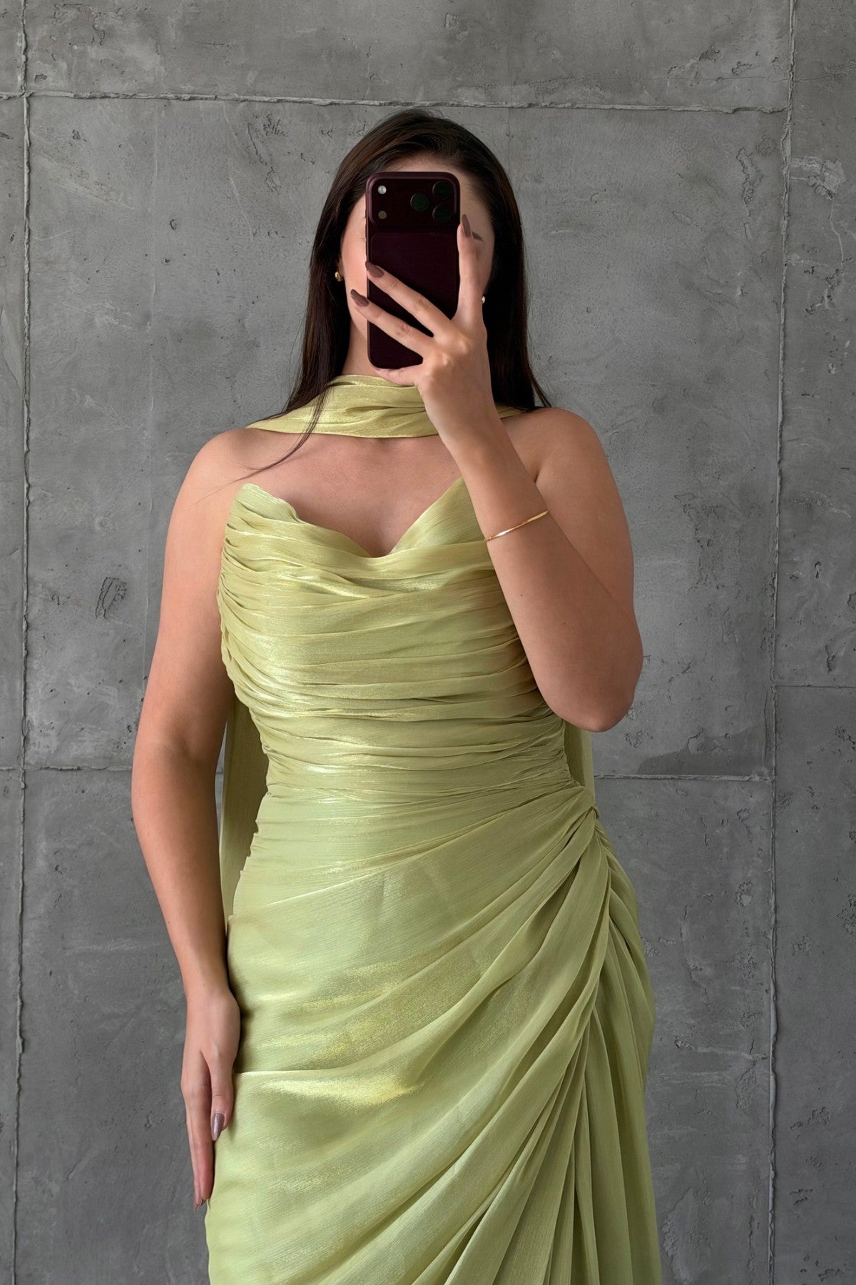 Rümeysa Açık Abiye Fıstık Yeşili