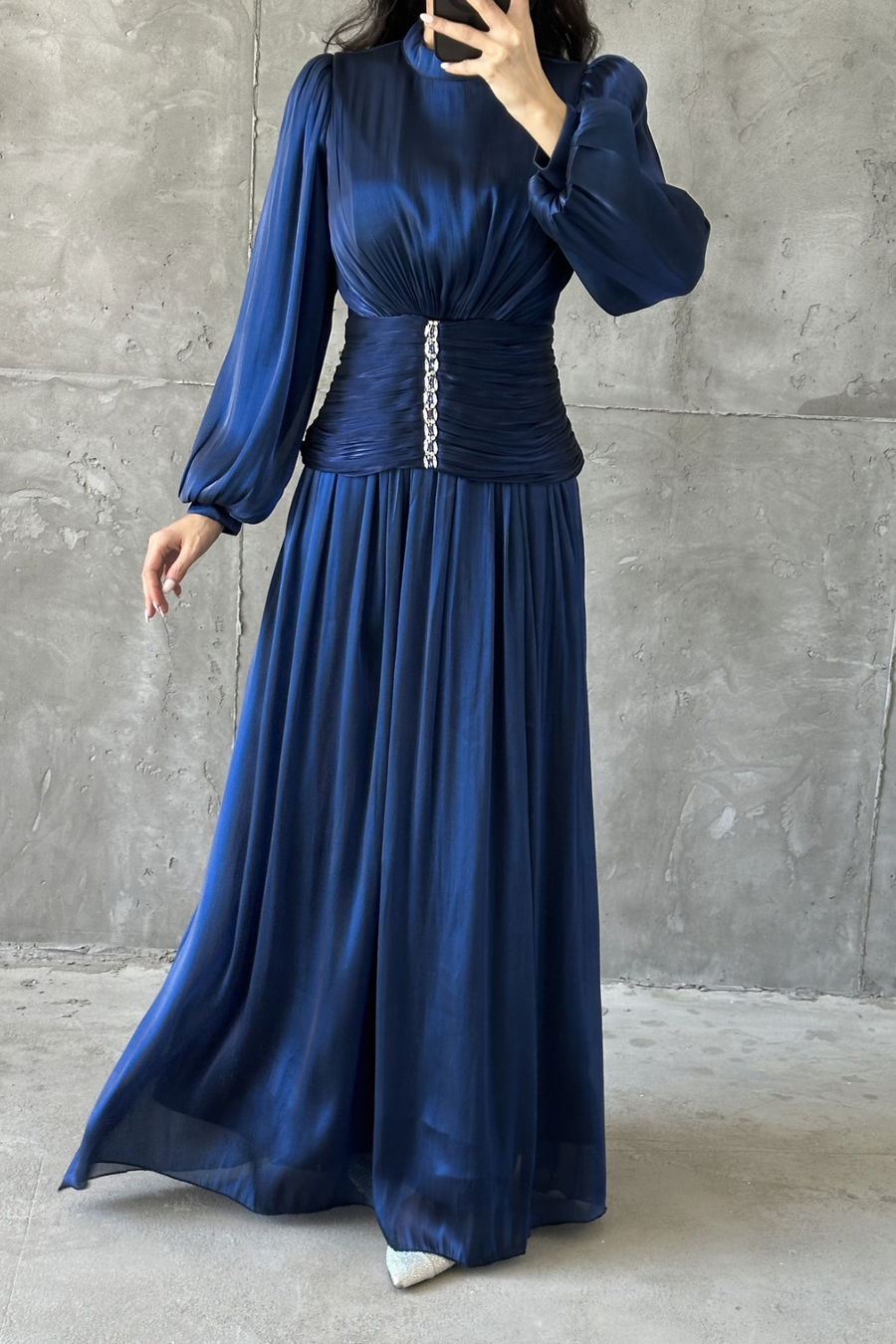 Merve Tesettür Abiye Lacivert