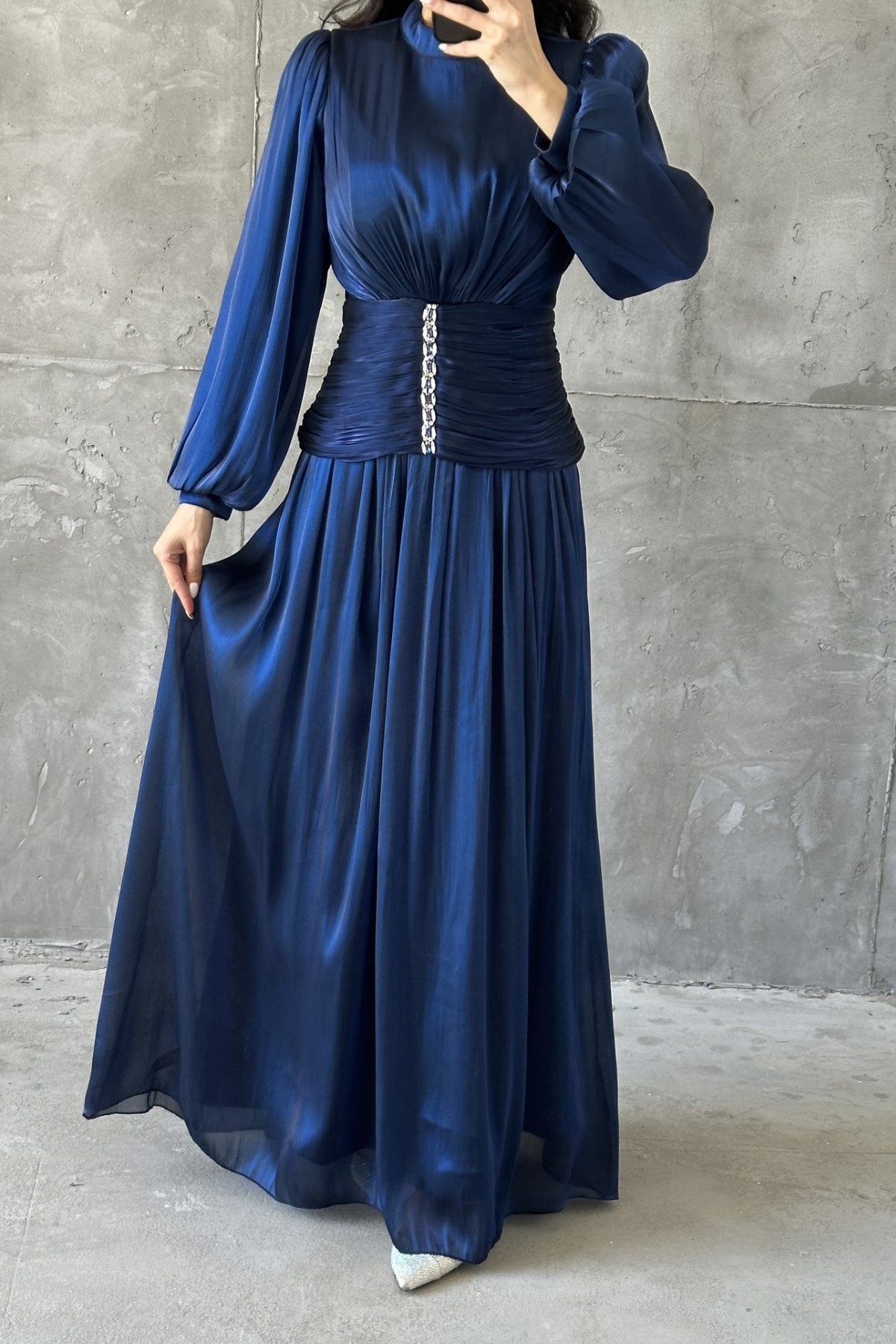 Merve Tesettür Abiye Lacivert