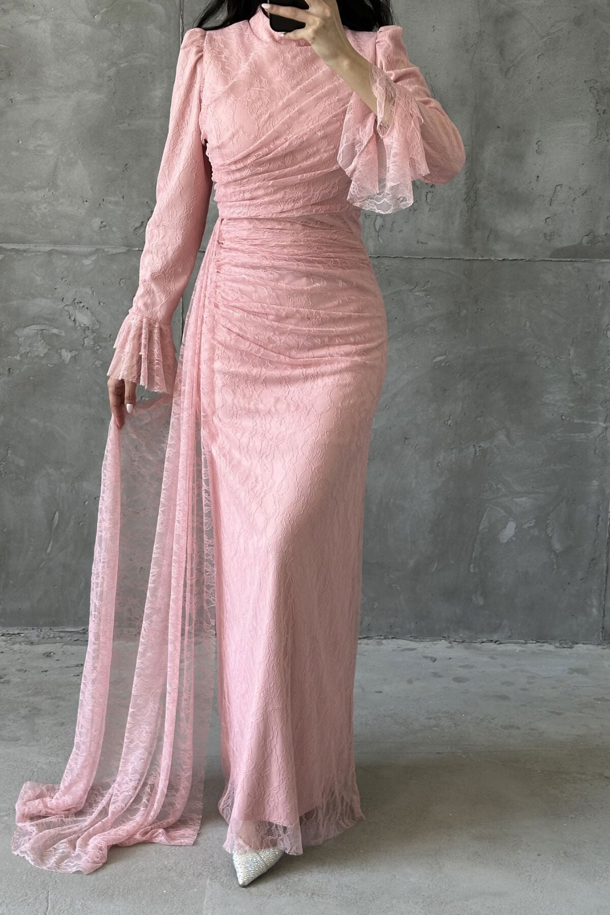 Leya Tesettür Abiye Toz Pembe