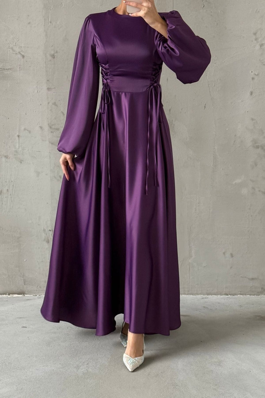 Hijab-Abendkleider mit Ballonärmeln