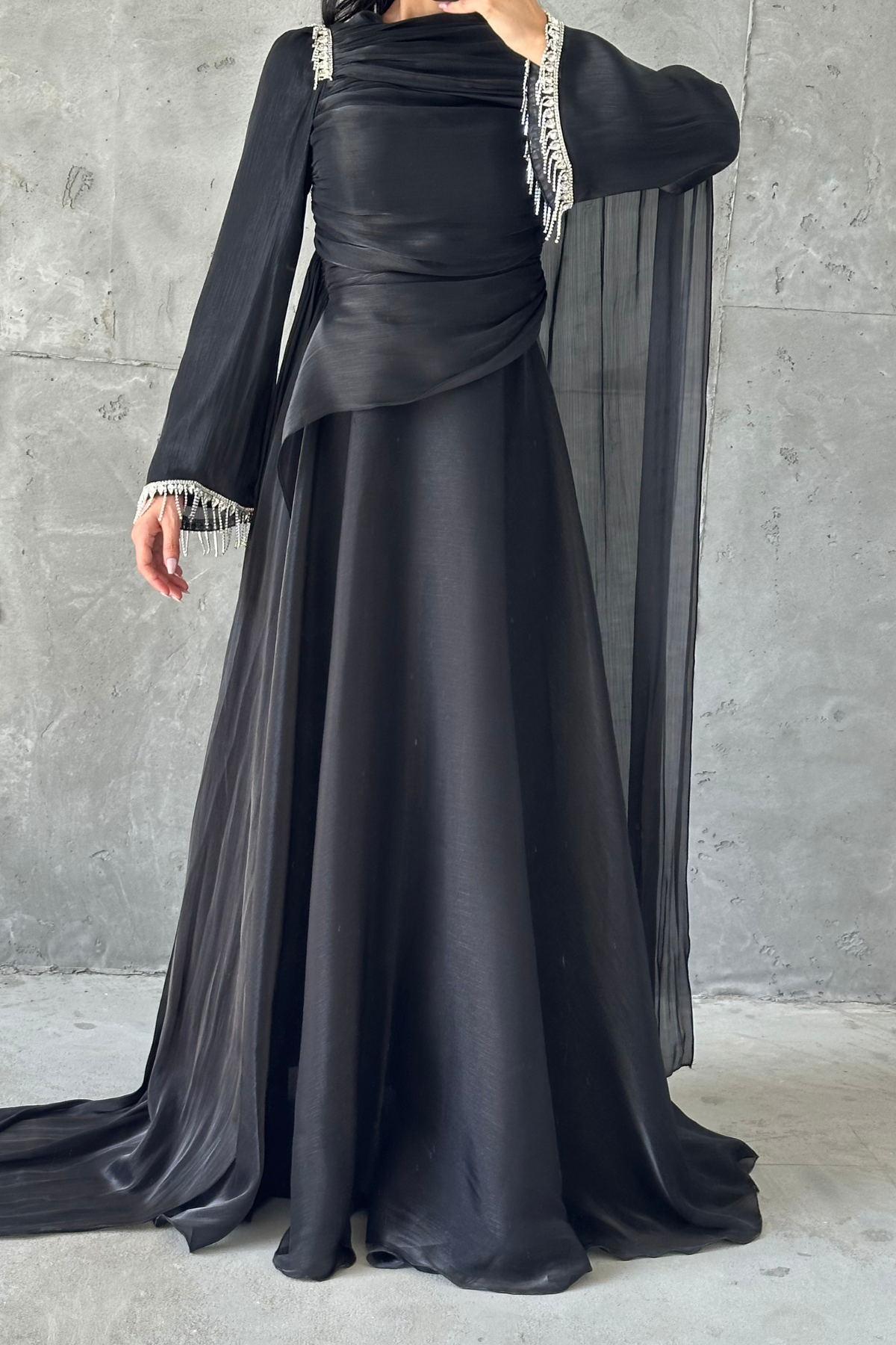 Cansu Tesettür Abiye Siyah
