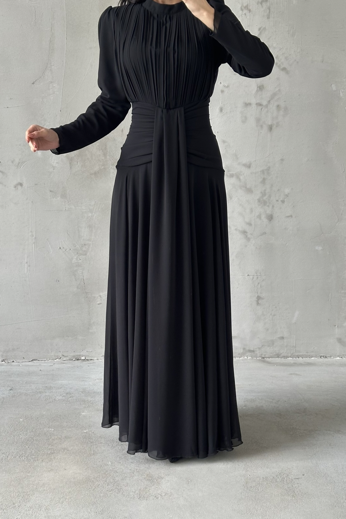 Azra Tesettür Abiye Siyah