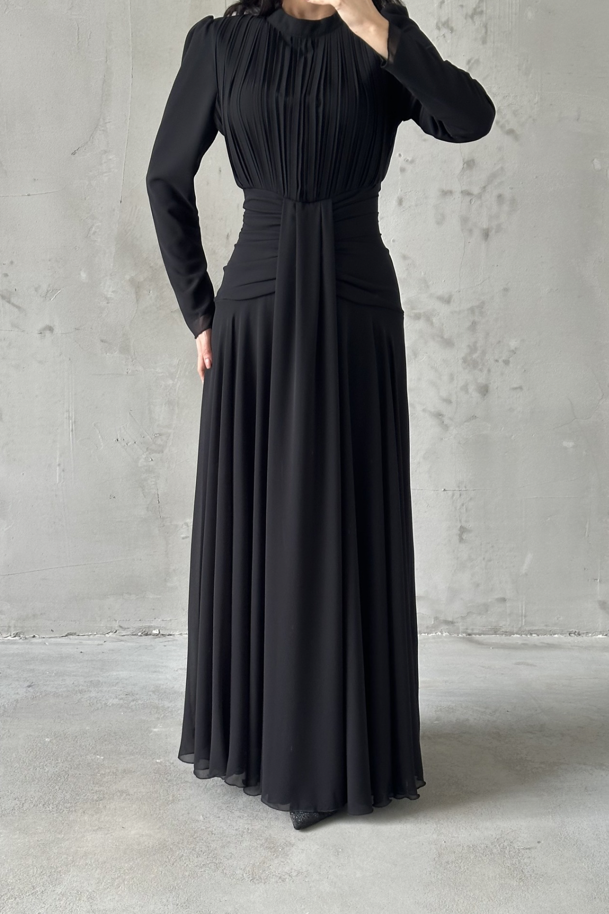 Azra Tesettür Abiye Siyah
