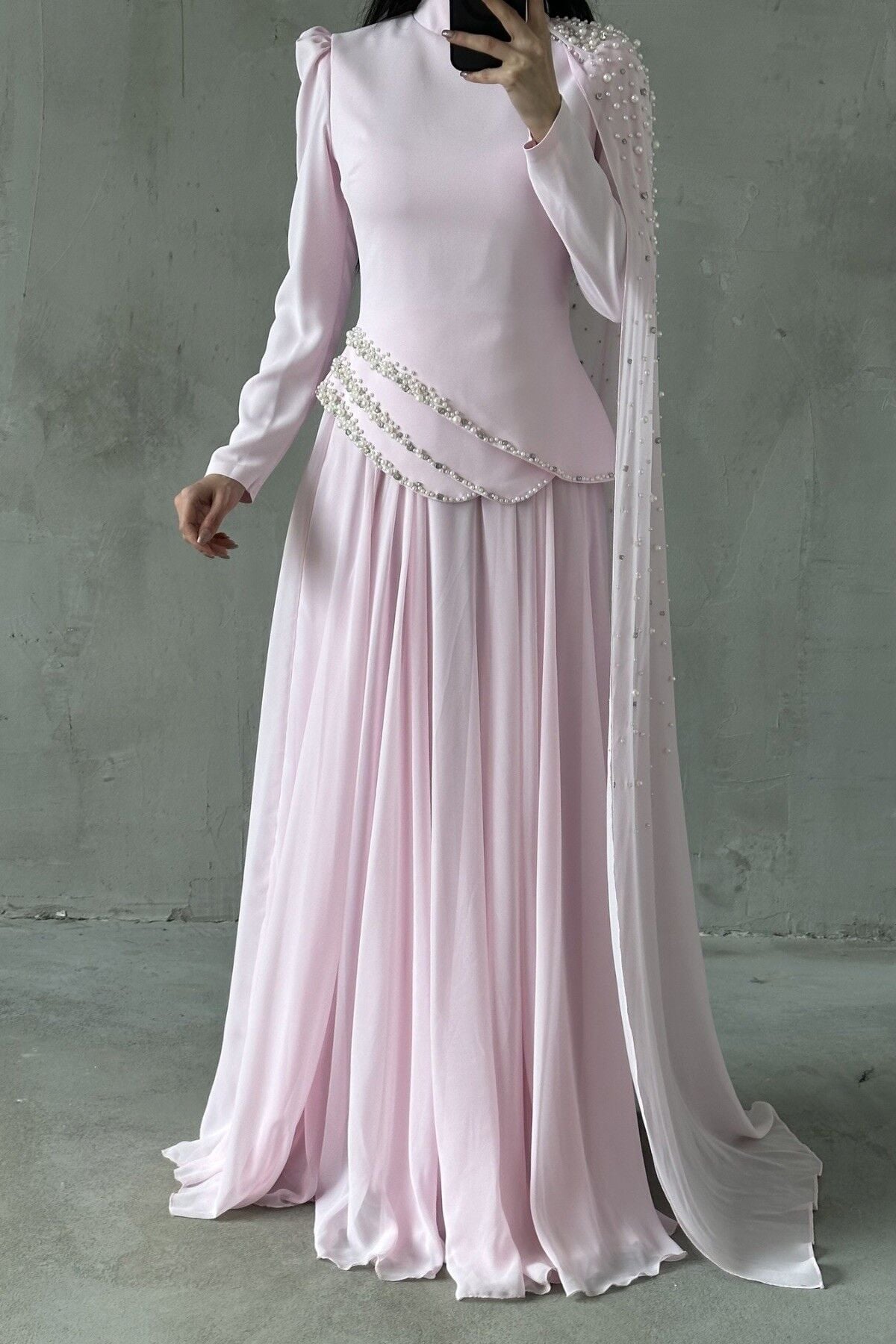 Lunessa Tesettür Abiye Pembe