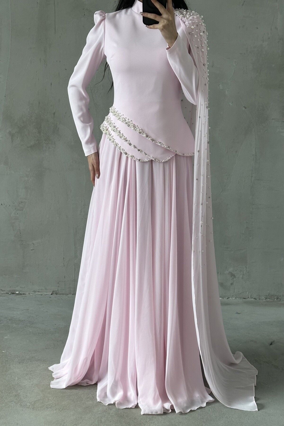 Lunessa Tesettür Abiye Pembe