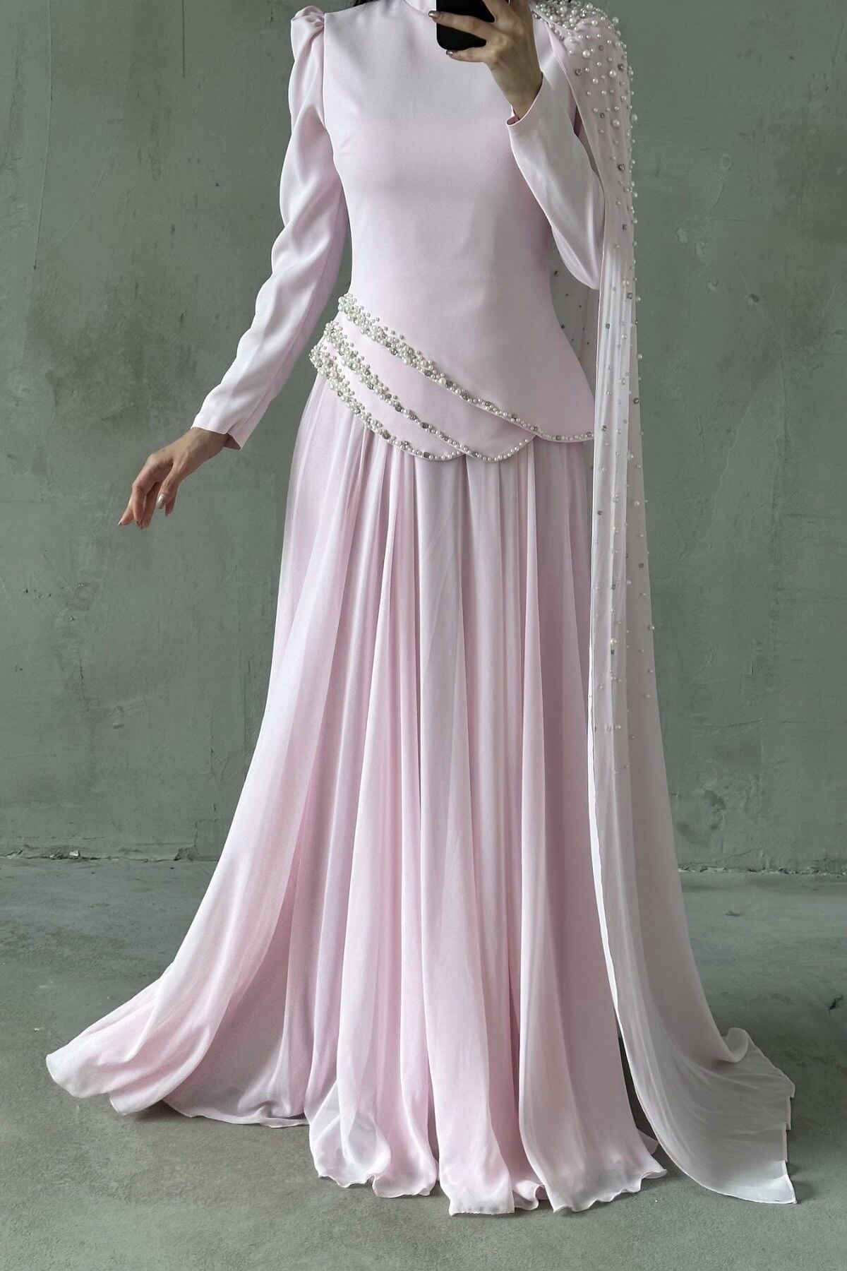 Lunessa Tesettür Abiye Pembe