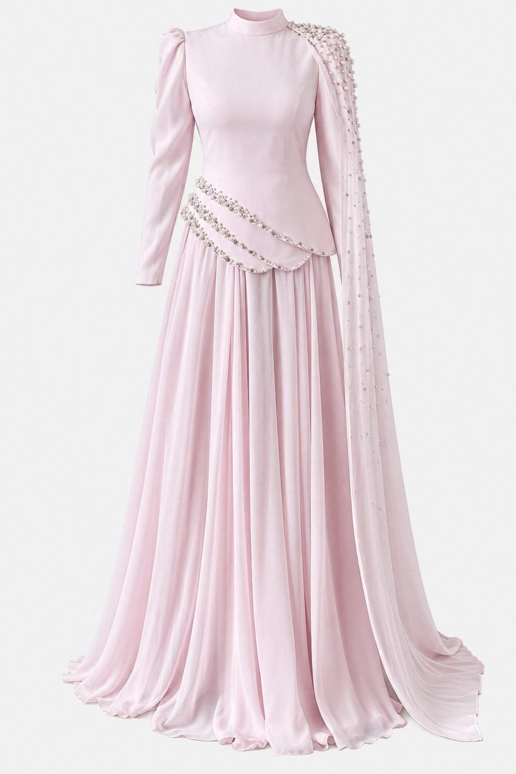 Lunessa Tesettür Abiye Pembe